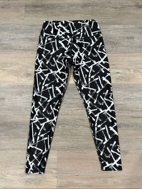 SAGE Ankle‎ Leggings Geometric Black White Women's M Stretch Yoga